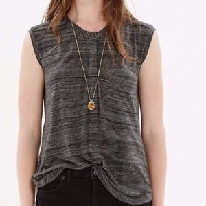 Madewell High Low Tip off Placket Blouse